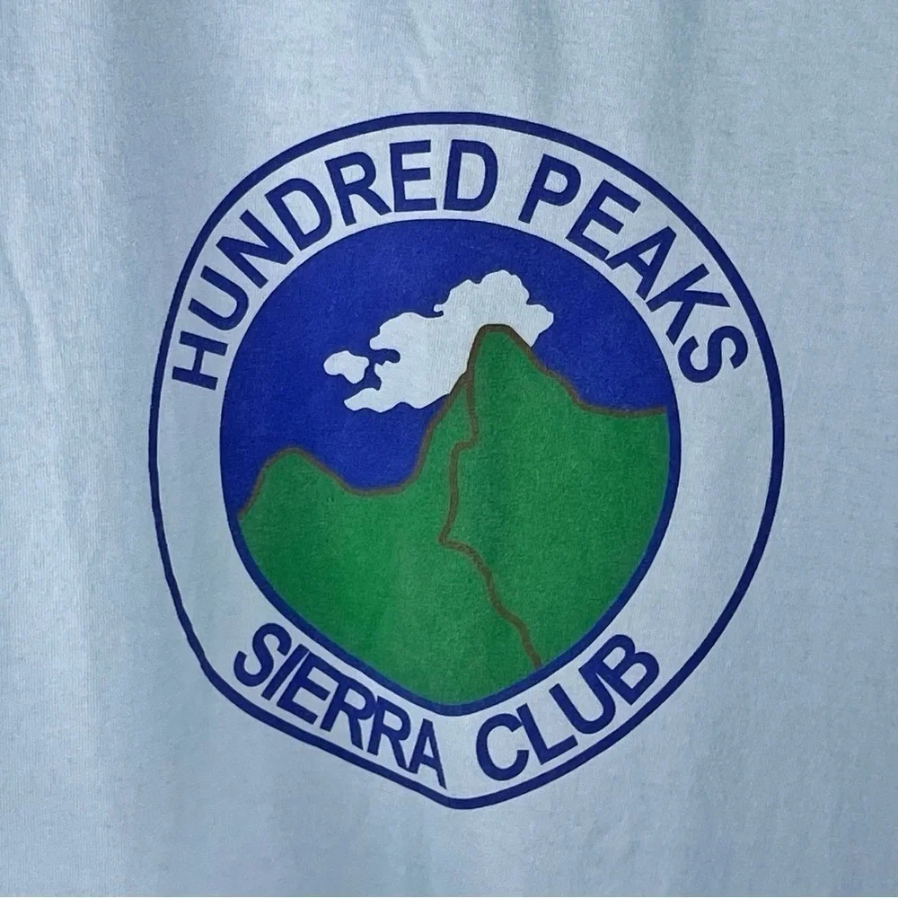 ALSTYLE HUNDRED PEAKS SIERRA CLUB Men's Light Blue Crew Neck T-shirt w Logo XL